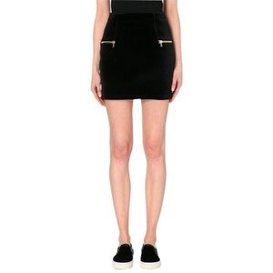 Sandro Navy Velvet Skirt